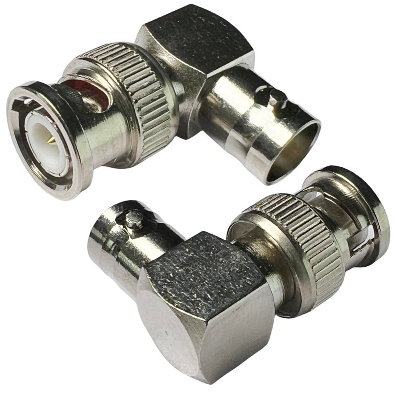 CESS BNC Right Angle Adapter - Male to Female & Female to Male Elbow (2 Pack) - Image 1